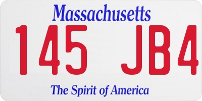 MA license plate 145JB4