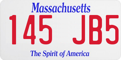 MA license plate 145JB5