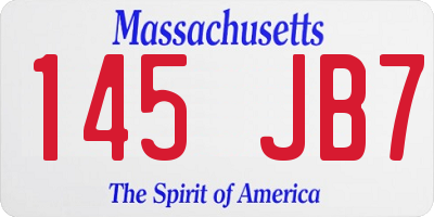 MA license plate 145JB7