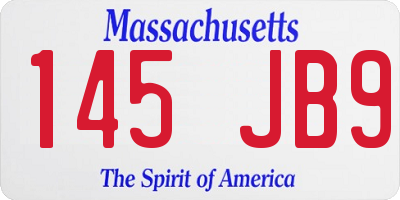 MA license plate 145JB9