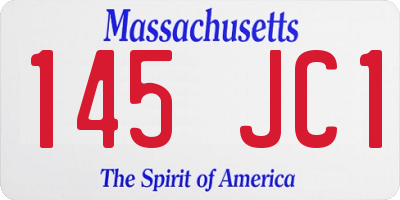 MA license plate 145JC1