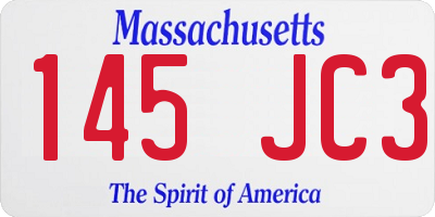 MA license plate 145JC3