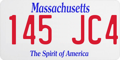 MA license plate 145JC4
