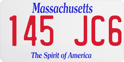 MA license plate 145JC6