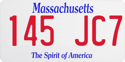 MA license plate 145JC7