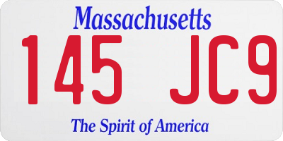 MA license plate 145JC9
