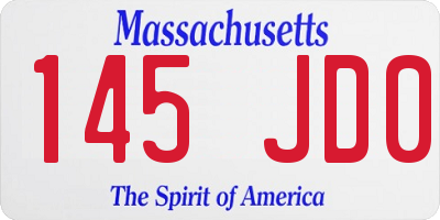 MA license plate 145JD0
