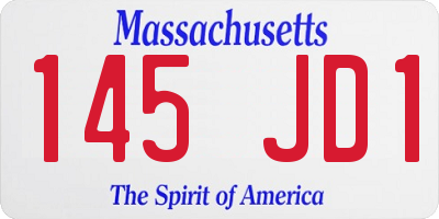 MA license plate 145JD1