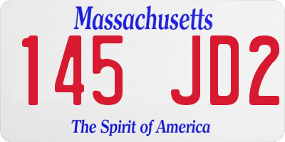 MA license plate 145JD2