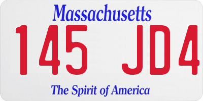 MA license plate 145JD4