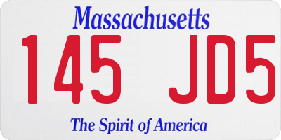 MA license plate 145JD5