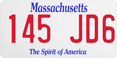 MA license plate 145JD6