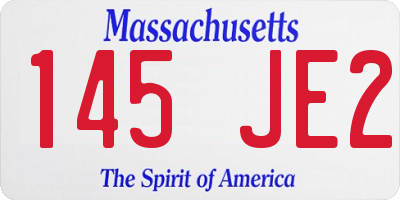 MA license plate 145JE2