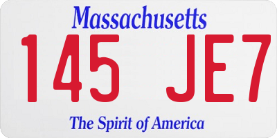 MA license plate 145JE7