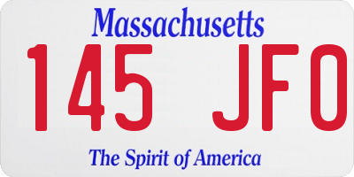 MA license plate 145JF0