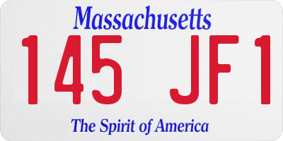 MA license plate 145JF1