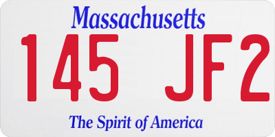 MA license plate 145JF2