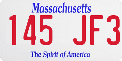 MA license plate 145JF3