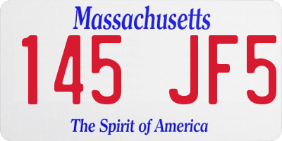 MA license plate 145JF5