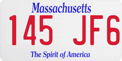 MA license plate 145JF6
