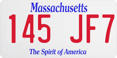 MA license plate 145JF7