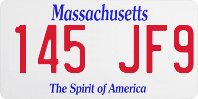 MA license plate 145JF9