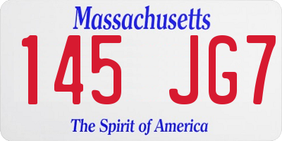 MA license plate 145JG7