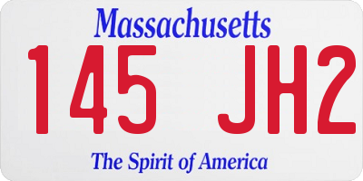 MA license plate 145JH2