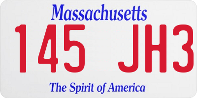 MA license plate 145JH3