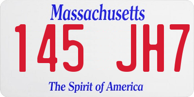 MA license plate 145JH7