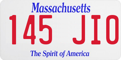 MA license plate 145JI0