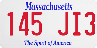 MA license plate 145JI3