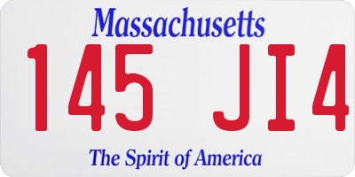 MA license plate 145JI4