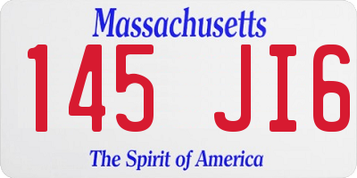MA license plate 145JI6