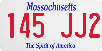 MA license plate 145JJ2