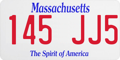 MA license plate 145JJ5