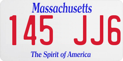 MA license plate 145JJ6