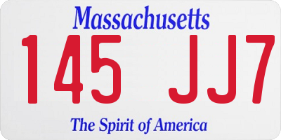 MA license plate 145JJ7