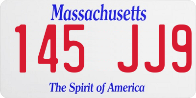 MA license plate 145JJ9