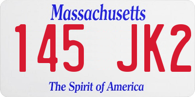 MA license plate 145JK2