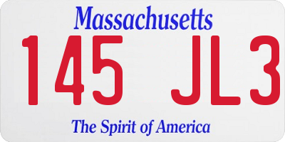 MA license plate 145JL3