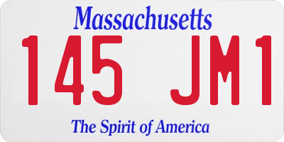 MA license plate 145JM1