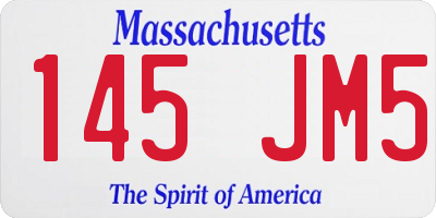 MA license plate 145JM5