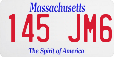 MA license plate 145JM6