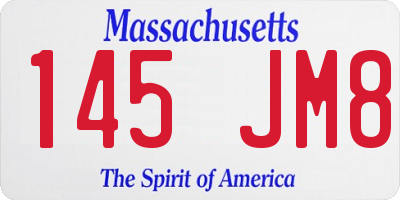 MA license plate 145JM8