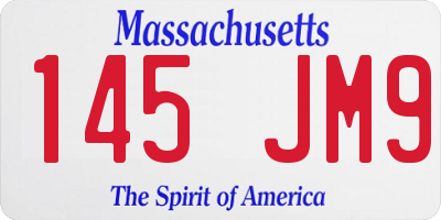 MA license plate 145JM9