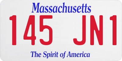 MA license plate 145JN1