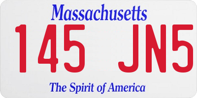 MA license plate 145JN5