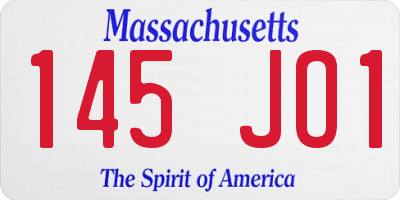 MA license plate 145JO1