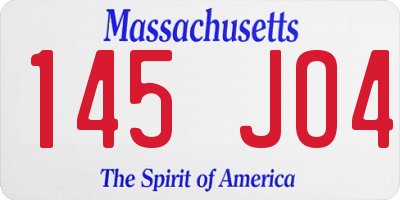 MA license plate 145JO4